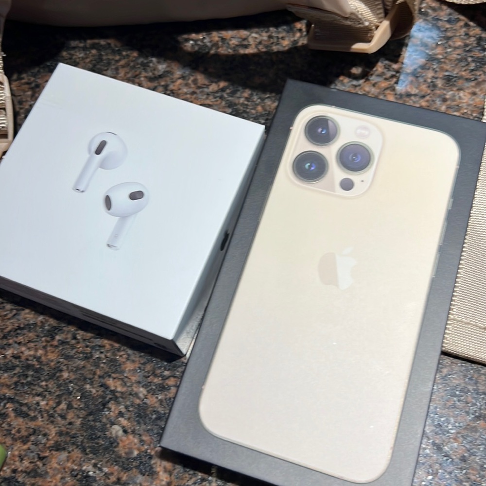iPhone 13pro box and 3rd Apple airpod